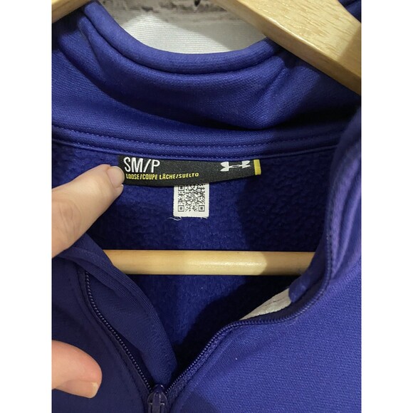 Womens Under Armour 1/4 Zip Sweatshirt pullover Thumb Holes Storm Tech Small - Picture 2 of 5